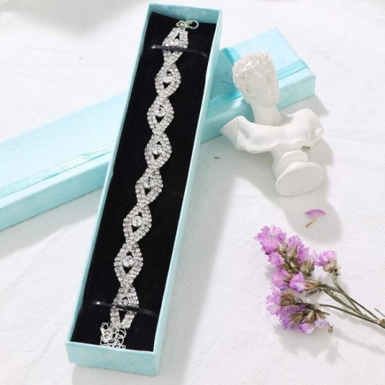 3PCS Bridal Wedding Bracelets Set Made With Clear Crystals Sets For Women Or Bridesmaids 3PCS Bridal Wedding Bracelets Set Made With Clear Crystals Sets For Women Or Bridesmaids